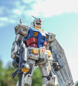 万代大班mega元祖rx78-2高达模型喷涂旧化成品