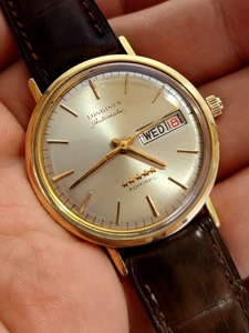 古董瑞士浪琴高端五星上将18k实金男表!搭载浪琴自产507按