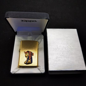 zippo全新05年日版原厂镀金花砂鎏金贴章埃及艳后.