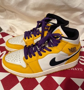 乔丹耐克air jordan 1 aj1 湖人科比紫黄 篮球