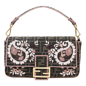 【98新】芬迪/fendi 女包 限量款老花刺绣法棍手提包 公价2.6w