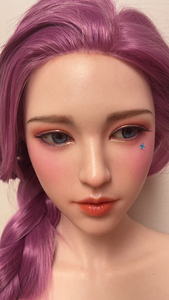 潮影品牌的实体硅胶娃娃头雕植发版萨勒芬妮,材质是硅胶的,配植