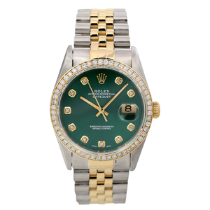 先鉴后发[9.8新]劳力士日志18k金/精钢后镶钻自动机械男表16233