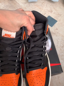 全新正品乔丹jordan 1 aj1 黑扣碎篮板9孔黑橙元年_阿里巴巴找货神器