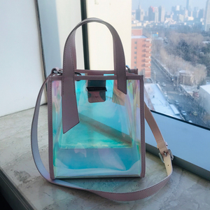 包邮小ck镭射包彩虹包网红包透明子母包charles&kei