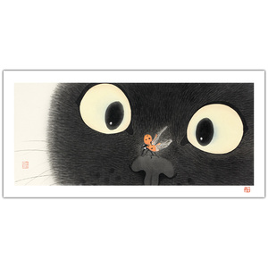 【底价捡漏】中国美术家协会会员周全【猫咪和小瓢虫】限量版画