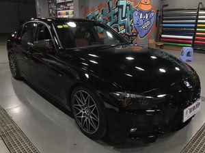 深圳汽车改色贴膜 黑武士改色 高亮黑【施工车型】宝马320i