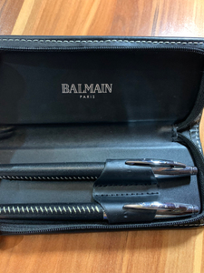 法国巴尔曼Balmain高档金属签字笔圆珠笔 原子笔2支，盒