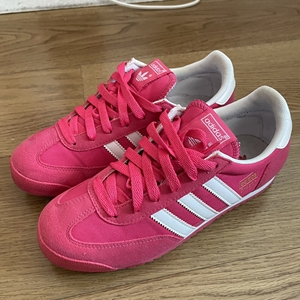 阿迪达斯adidas三叶草女士板鞋跑鞋运动鞋粉红色粉色三道杠