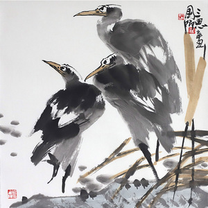 刘国卿精品《三思图》李苦禅弟子中美协名家国画客厅1854