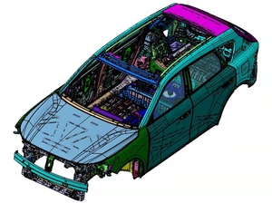岚图数据模型数模新能源电动车整车车身数据,数据包含白车身钣金