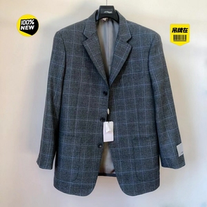 意大利产法国都彭男士全羊毛商务休闲西服灰色秋冬厚款西装上衣.