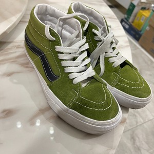 vans绿色中帮帆布鞋 经典系列 sk8-mid