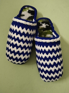 【成品】手工钩织拖鞋,图片是冰条线浅灰 段染咖啡色男士42码