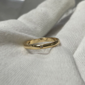 卡地亚素圈黄金戒指