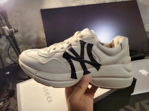 gucci联名老爹鞋 古奇洋基gucci mlb ny联名