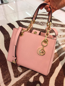 mk玳瑁戴妃包 金色金属粉色 小号 全新