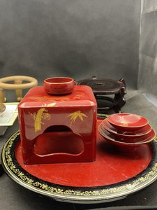 日本回流 大漆 屠苏酒器!木胎 金莳绘品相很不错.没有使用痕