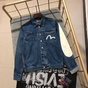 evisu福神 2021秋季新款后背白色大m牛仔水洗外套!