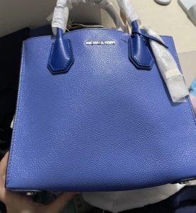 00lala0240571淘宝mk 经典款 mercer 大号蓝色拼色风琴手提包斜挎