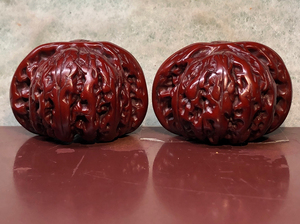 mk29号文玩核桃44的元宝红宝石狮子头mk29号把玩毕业级