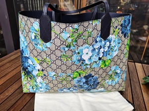 gucci古驰天竺葵蓝花托特包