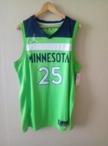 nba森林狼25号德里克罗斯玫瑰mvp经典荧光绿城市版球衣