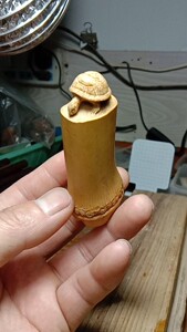 粉丝福利便宜卖,竹鞭雕刻,龟,归印章,文玩把件,乌龟脖子处可