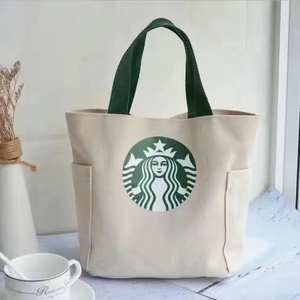 星巴克印花帆布包  饭盒便当手提书包 书本袋  购