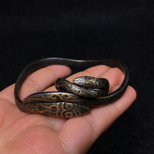 000人付款淘宝【藏传寒铁金波纹手镯戒指一套】foll