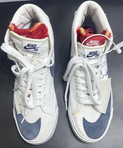 599耐克sb blazer mid 拆钩白色正品41码,鞋