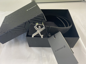 劲霸小金人(银色扣头)皮带经典礼盒装