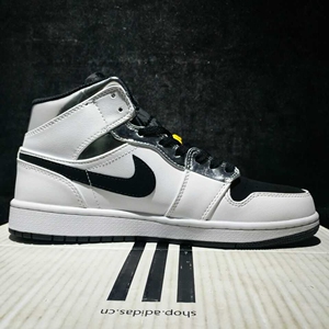 air jordan 1 aj1黑白银 小伦纳德中帮 乔丹篮