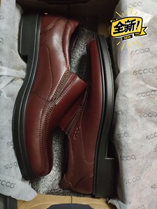 #爱步男鞋#ecco爱步全新原盒男士正装商务皮鞋红棕色39.