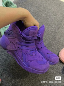 安踏女鞋KT4漫威联名灭霸破坏汤普森4代篮球鞋紫色，颜色超正