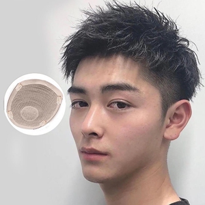 假发男短发韩版帅气锡纸烫泡面卷发隐形自然全真发前额头顶补发片