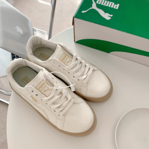 000人付款淘宝puma/彪马女鞋蕾哈娜松糕鞋漆皮奶白经典小白鞋泫雅同款
