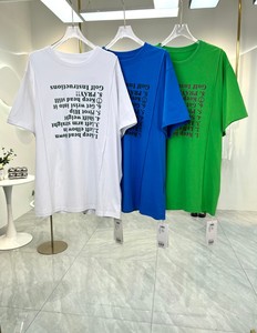 伊纳芙短袖T恤，M23X1T3252，白色，克莱因蓝，再生绿