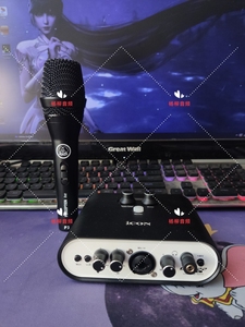艾肯duo22 live声卡 akg p3动圈麦克风,这一套