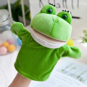 青蛙嘴巴能动安抚腹语毛绒玩具亲子互动手偶布娃娃动物手套公仔
