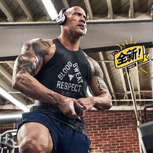 under安德玛男子巨石强森rock牛头男子健身撸铁无袖背心