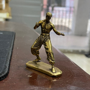 传奇李小龙铜像小摆件武术明星英雄人物功夫巨星创意武馆装饰