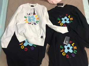 小花联名款式卫衣黑白印花匡威正品 s m l xl