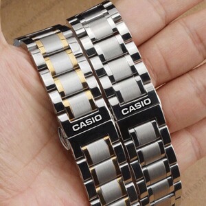 卡西欧手表带钢带bem501/506/507男女原装款式实心