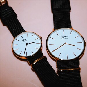 dw手表男女情侣款32mm/40mm白金盘经典帆布黑布带欧美