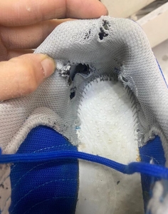 球鞋修复运动鞋网面织补篮球鞋脚后跟网布更换维修内衬破洞修补