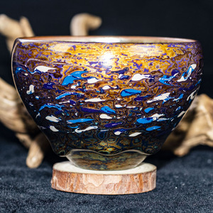 有釉泪【大漆鹤羽金鳞盏】连宏宝 大漆工艺中国风高端主人杯 u13