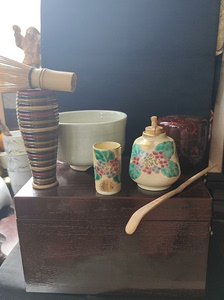 日本 千利休 岛桑木 实木茶箱 茶盒 茶具收纳盒