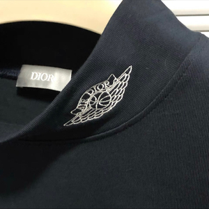 aj联名款dior迪奥air联名刺绣打底衫藏青藏蓝长袖卫衣t