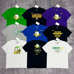 nike耐克ncaa俄勒冈男子大学鸭子速干短袖棉t恤篮球训练